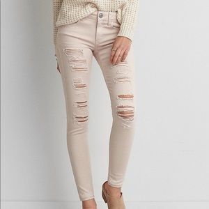 Beige pink American Eagle skinny jeans never worn